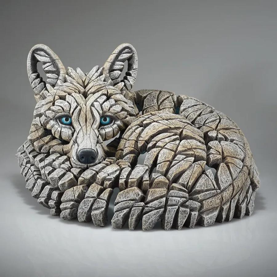 Curled Up Arctic Fox Sculpture